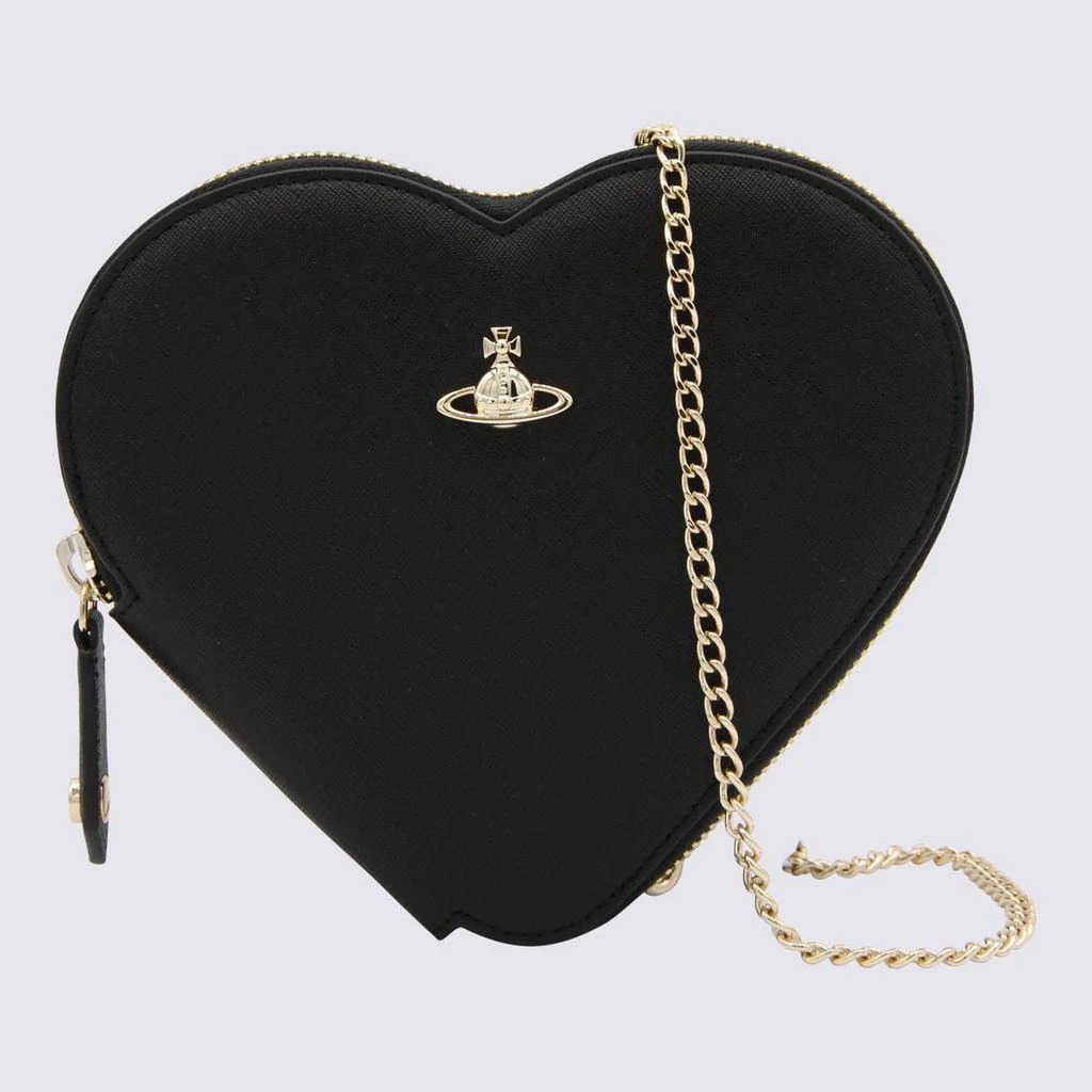 商品Vivienne Westwood|VIVIENNE WESTWOOD BLACK LEATHER NEW HEART CROSSBODY BAG,价格¥1435,第1张图片