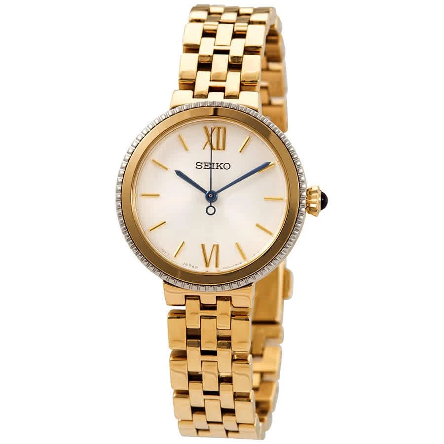 商品Seiko|Seiko Silver Dial Ladies Gold-tone Watch SRZ512P1,价格¥1370,第1张图片