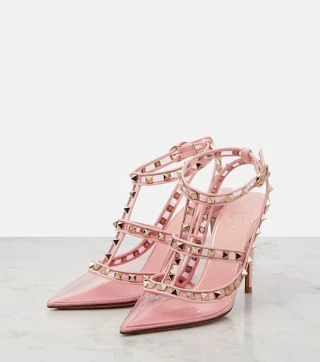 商品Valentino|Rockstud皮革与PVC材质高跟鞋,价格¥9045,第5张图片详细描述