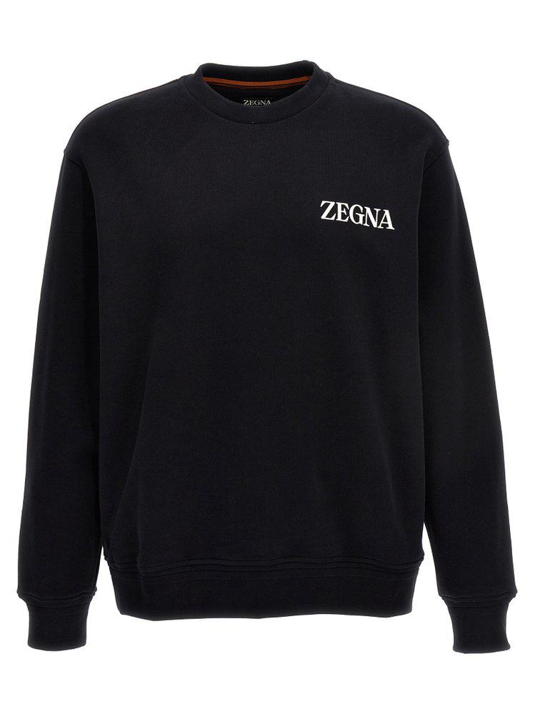 Ermenegildo Zegna Logo Embossed Crewneck Sweatshirt商品第1张图片规格展示