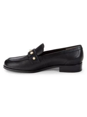 商品Stuart Weitzman|Owen Leather Faux Pearl Penny Loafers,价格¥1619,第4张图片详细描述