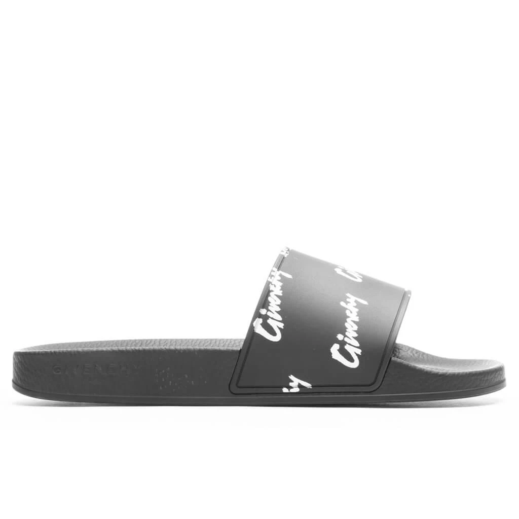 商品Givenchy|All Over Print Flat Sandals - Black/White,价格¥1727,第1张图片