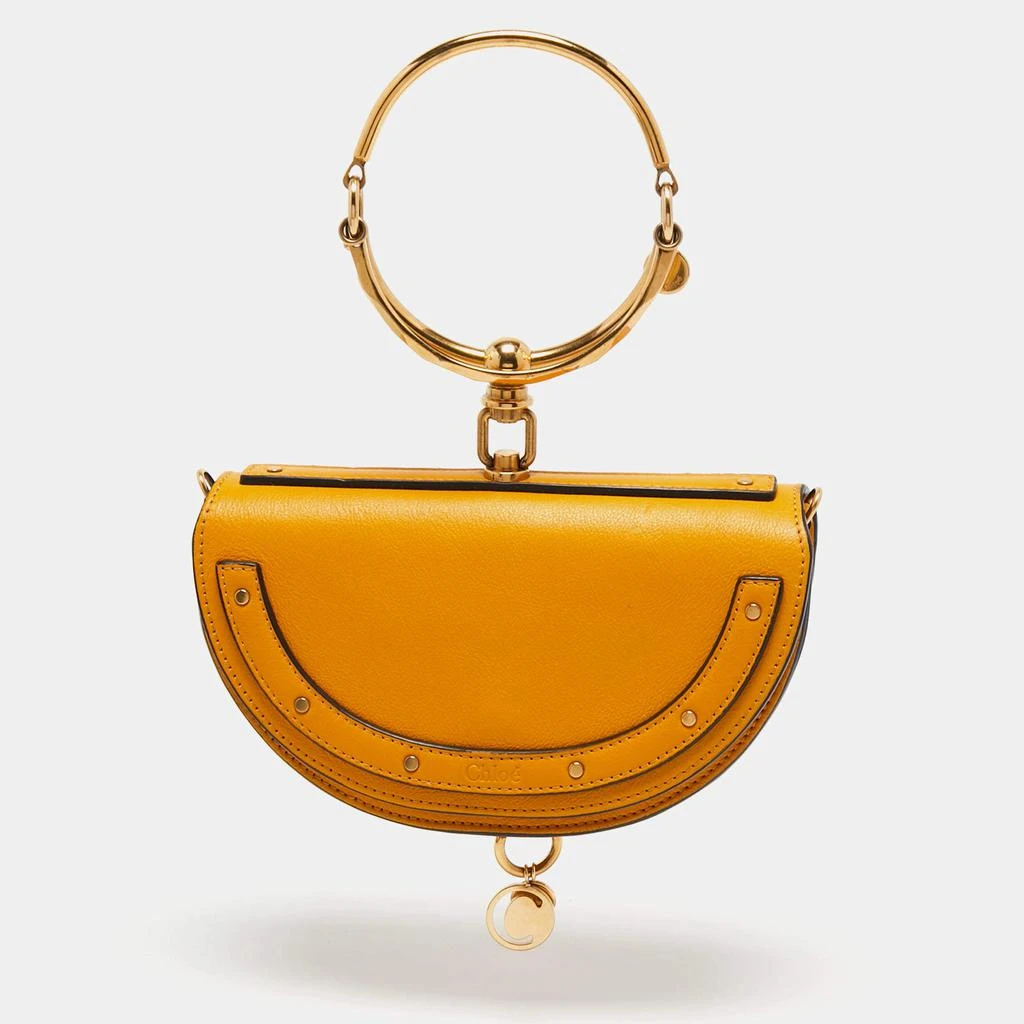 商品[二手商品] Chloé|Chloe Mustard Yellow Leather Nile Bracelet Minaudière Crossbody Bag,价格¥4644,第1张图片