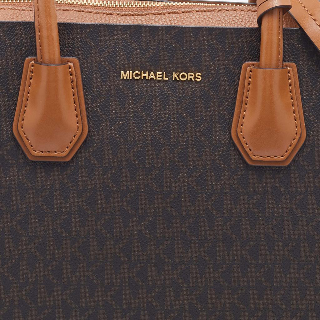 商品[二手商品] Michael Kors|Michael Kors Brown Signature Coated Canvas and Leather Belted Mercer Satchel,价格¥1642,第7张图片详细描述