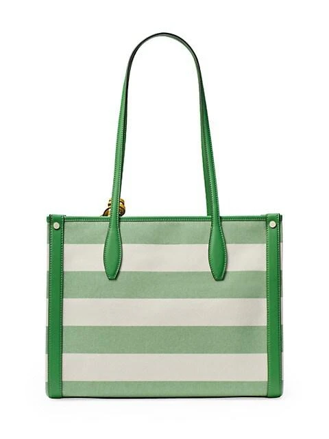 商品Kate Spade|Market Cabana Striped Canvas & Faux-Leather Tote,价格¥859,第5张图片详细描述