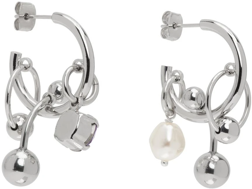 商品Justine Clenquet|SSENSE Exclusive Silver & Purple Andrew Earrings,价格¥364,第2张图片详细描述