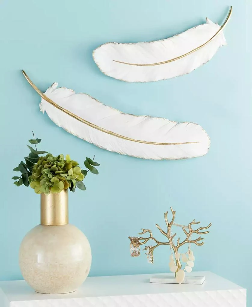 by Cosmopolitan White Eclectic Polystone Wall Decor, 7" x 31" 商品