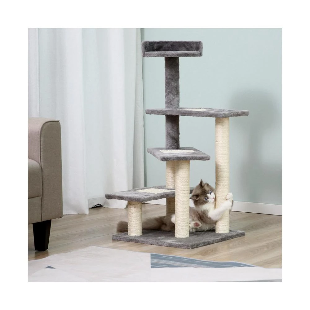 商品PawHut|40" Tall Feline 5-Level Revolving Step Tower Scratching Post,价格¥554,第2张图片详细描述