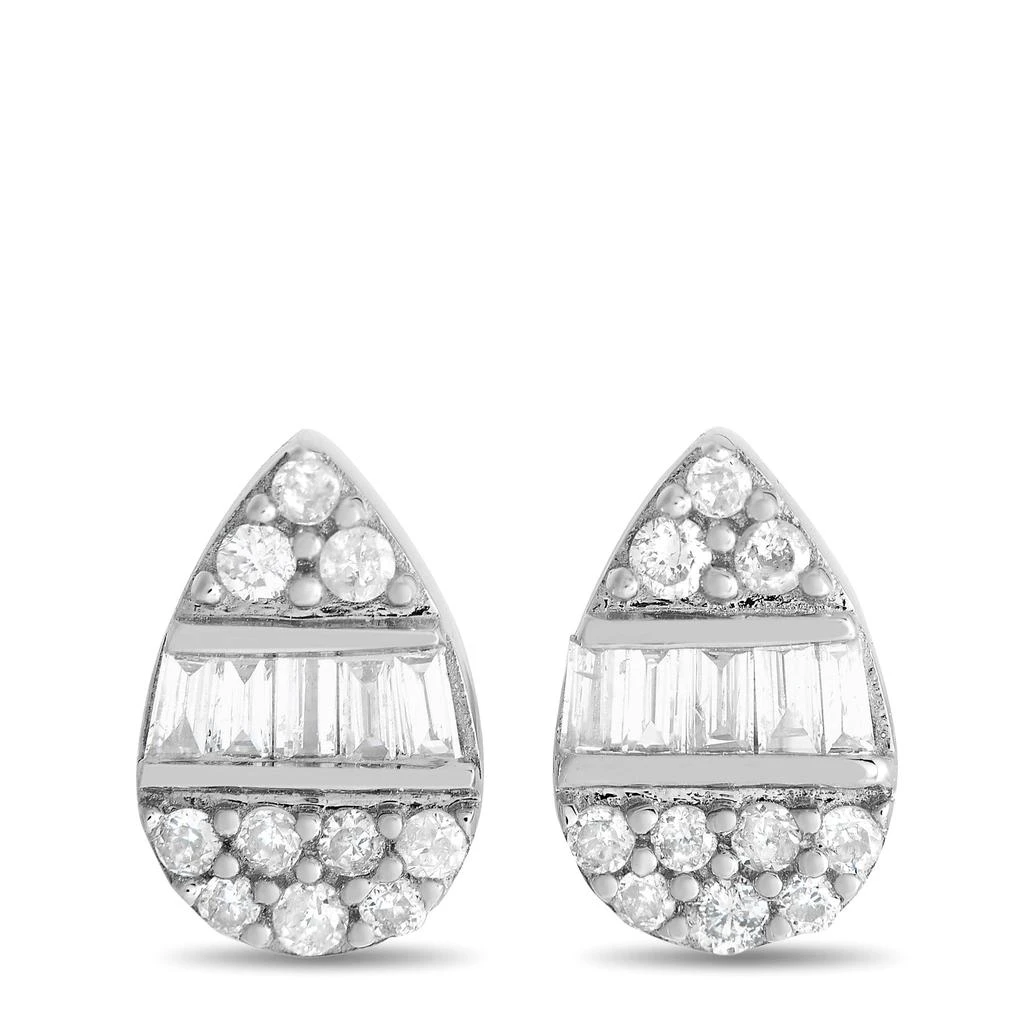 商品LB Exclusive|14K White Gold 0.18ct Diamond Cluster Pear Earrings ER28511-W,价格¥2219,第1张图片