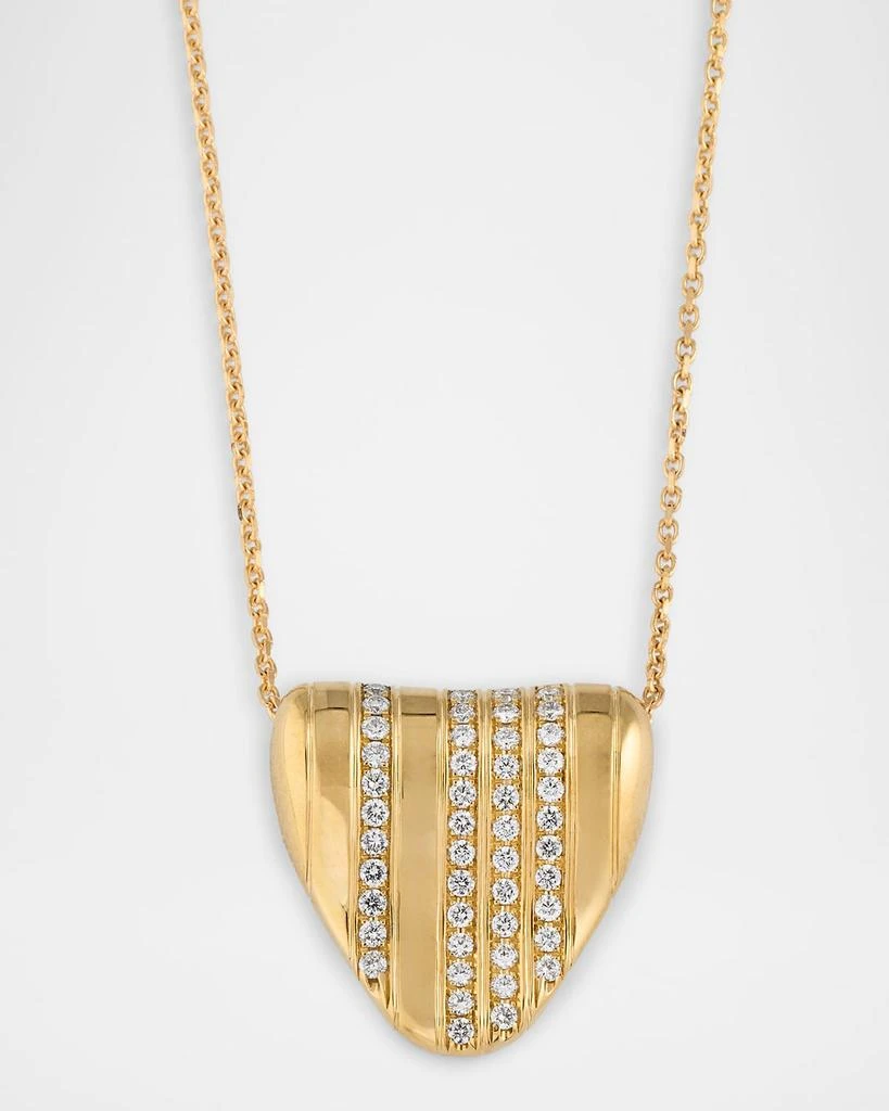 商品Peruffo|18K Yellow Gold Triangular Pendant Necklace with Diamonds,价格¥33458,第1张图片