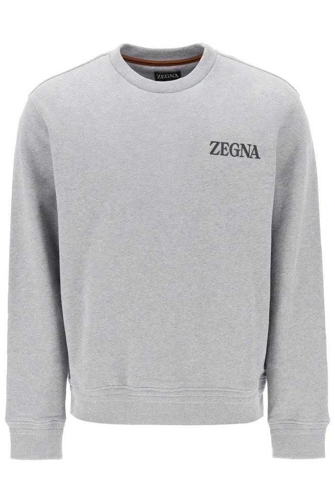 商品Zegna|CREW-NECK SWEATSHIRT WITH FLOCKED LOGO,价格¥2466,第1张图片