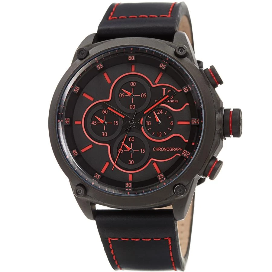 商品Joshua And Sons|Chronograph Quartz Black Dial Men's Watch JX133BK,价格¥631,第1张图片