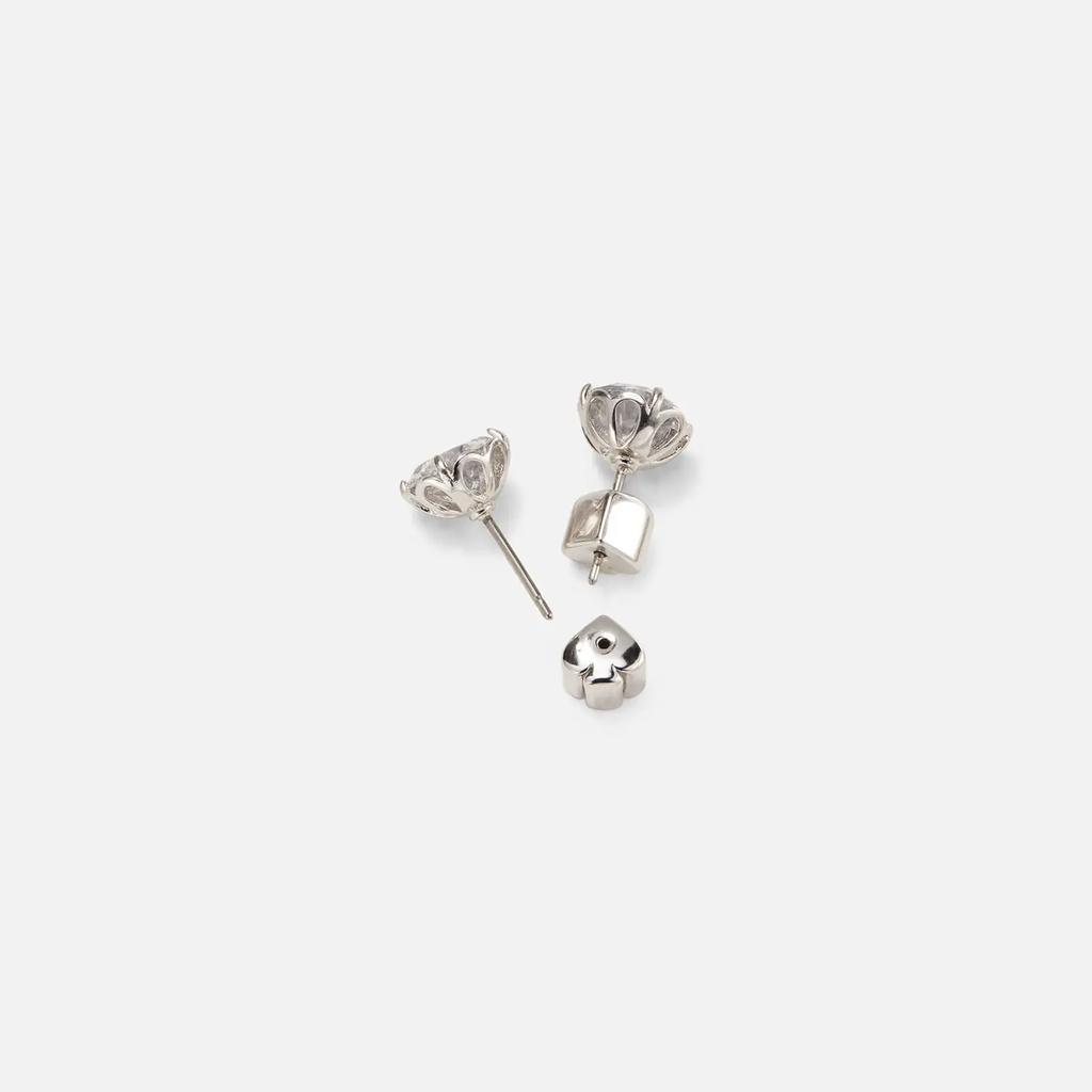 商品Kate Spade|Kate Spade New York Women's Round Earrings - Clear/Silver,价格¥351,第4张图片详细描述