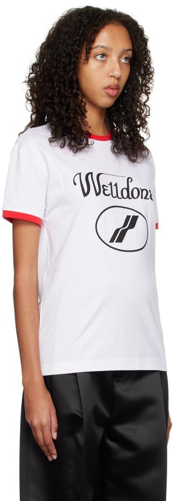 商品We11done|White Cursive Ringer T-Shirt,价格¥511,第4张图片详细描述