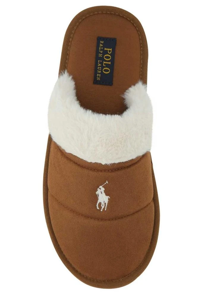 商品Ralph Lauren|Polo Ralph Lauren Pony Embroidered Faux-Shearling Slippers,价格¥463,第3张图片详细描述