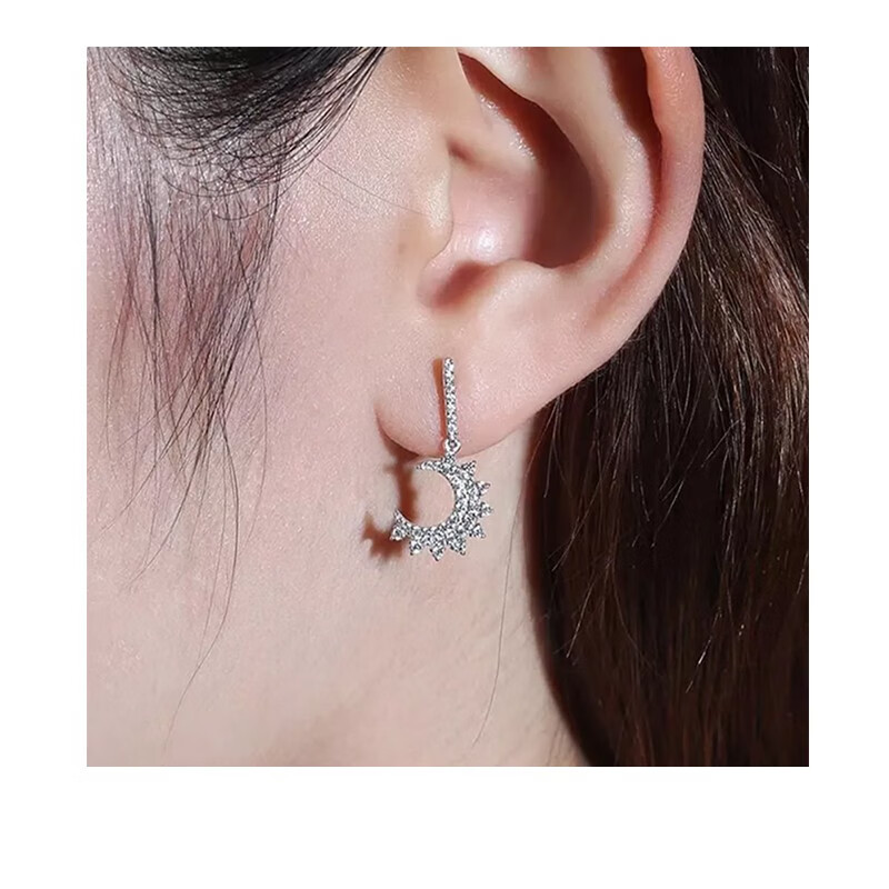 APM Monaco银镶晶钻几何设计感环形耳环耳扣女  送女友礼物商品第5张图片规格展示