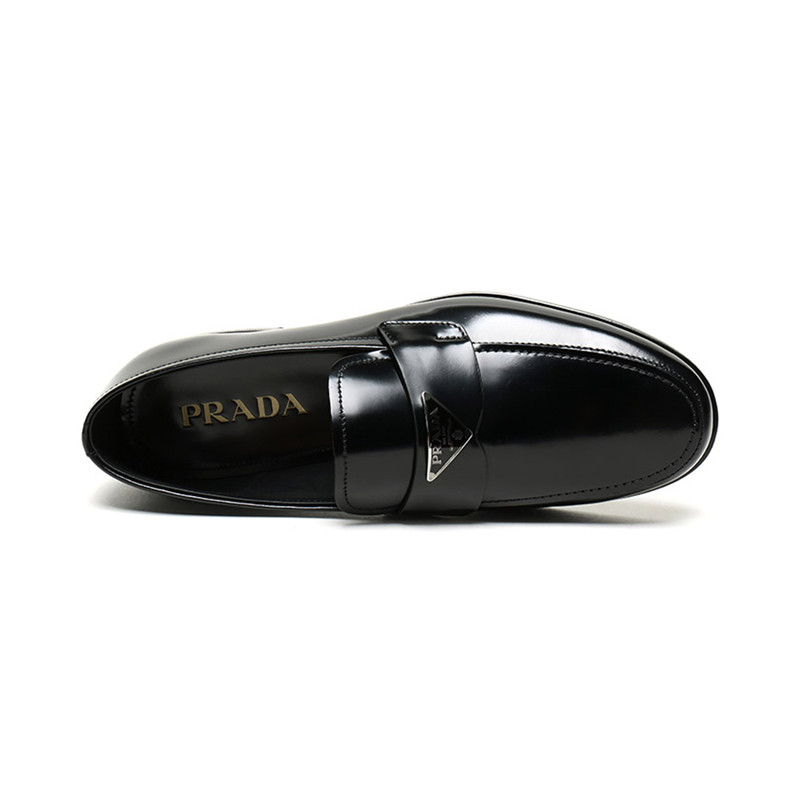 Prada 普拉达 男士黑色皮革乐福鞋 2DB180-P39-F0002商品第4张图片规格展示