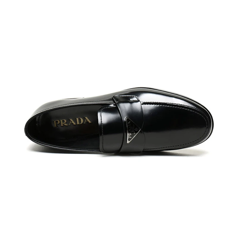 Prada 普拉达 男士黑色皮革乐福鞋 2DB180-P39-F0002 商品