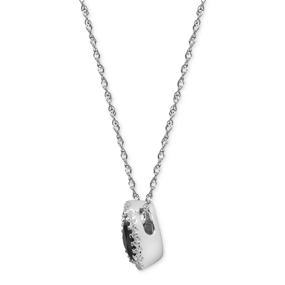 商品Macy's|Sapphire (1/2 ct. tw.) & Diamond (1/10 ct. t.w.) Pear Halo Pendant Necklace in 14k White Gold, 16" + 2" extender,价格¥9029,第2张图片详细描述