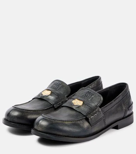 商品Miu Miu|皮革便士乐福鞋,价格¥11353,第4张图片详细描述