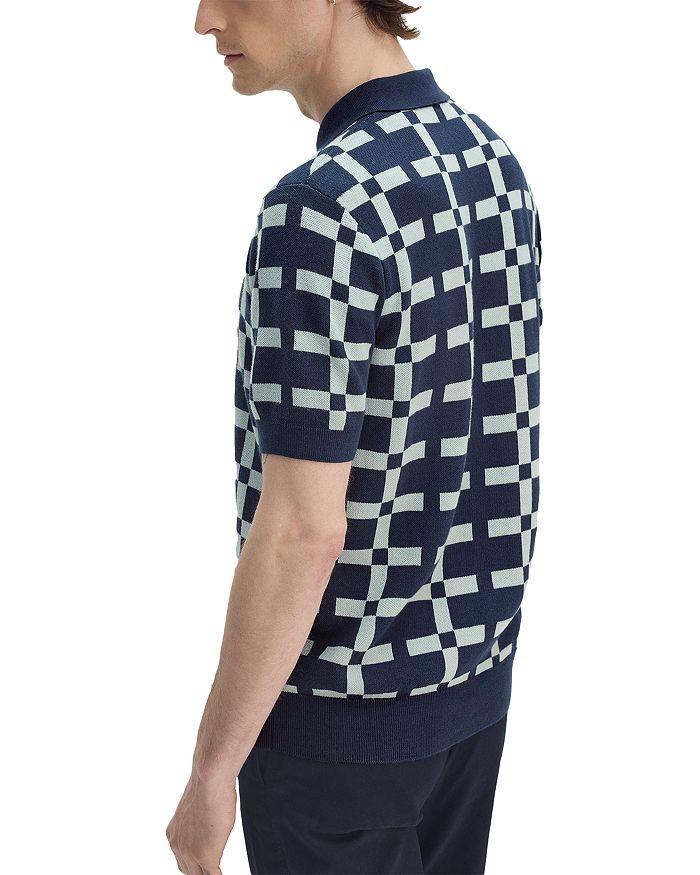 Shop Geometric Regular Fit Jacquard Knit Polo Shirt on Sale
