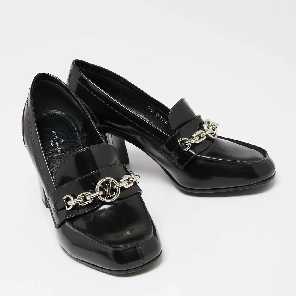 商品[二手商品] Louis Vuitton|Louis Vuitton Black Patent Leather Schoolgirl Loafer Pumps Size 37,价格¥4550,第4张图片详细描述