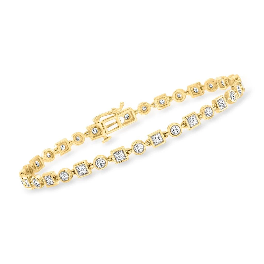 商品Ross-Simons|Diamond Geometric Bracelet in 14kt Yellow Gold,价格¥12206,第1张图片