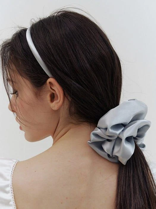 商品KINDABABY|[Set] Light Blue Gray Silky Scrunchie, Hair Band,价格¥438,第2张图片详细描述