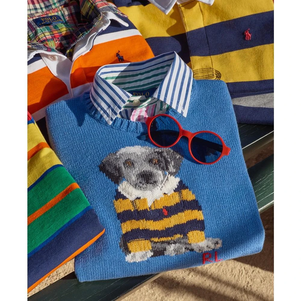 商品Ralph Lauren|Big Boys Dog-Intarsia Cotton Sweater,价格¥471,第1张图片