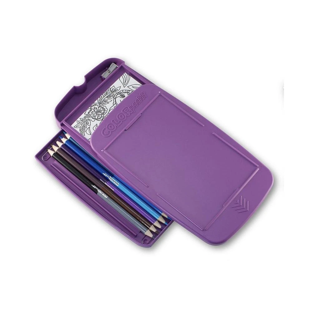 商品COLORpockit|Kaplan Early Learning Portable Coloring Kit with Storage Bag & Bonus ABC Learning Cards - Purple - 44 Pieces,价格¥139,第3张图片详细描述