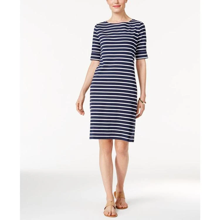 商品Karen Scott|Striped T-Shirt Dress, Created for Macy's,价格¥100,第2张图片详细描述