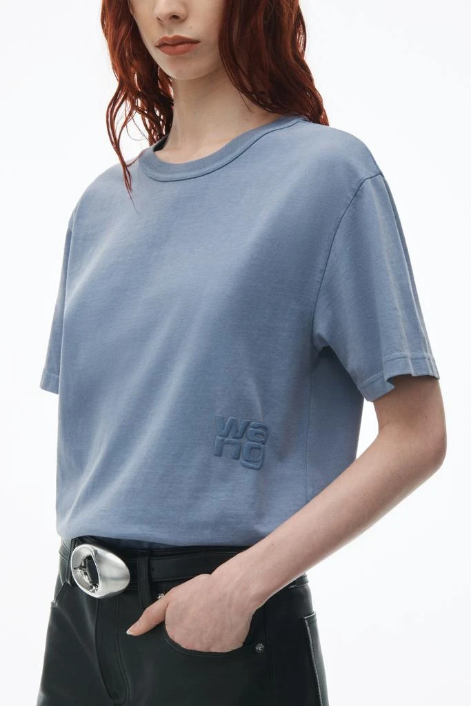 商品Alexander Wang|puff logo tee in cotton jersey,价格¥669,第3张图片详细描述