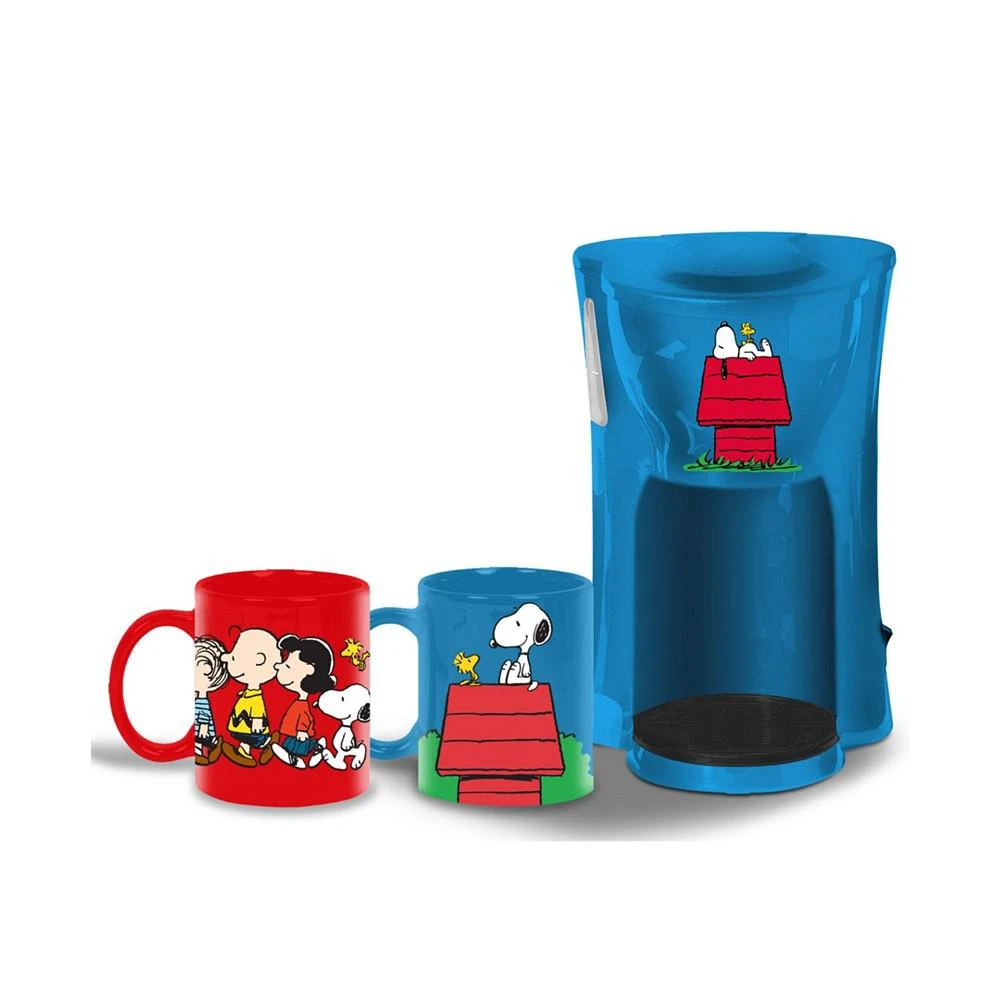 商品Uncanny Brands|Peanuts Single Cup Coffee Maker Gift Set with 2 Mugs,价格¥341,第1张图片
