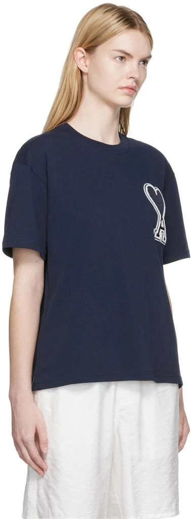 商品AMI|SSENSE Exclusive Navy Cotton T-Shirt,价格¥966,第2张图片详细描述