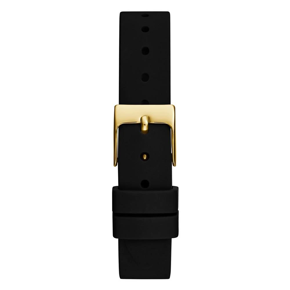 商品GUESS|Women's Gold-Tone Glitz Black Silicone Watch 28mm,价格¥748,第3张图片详细描述