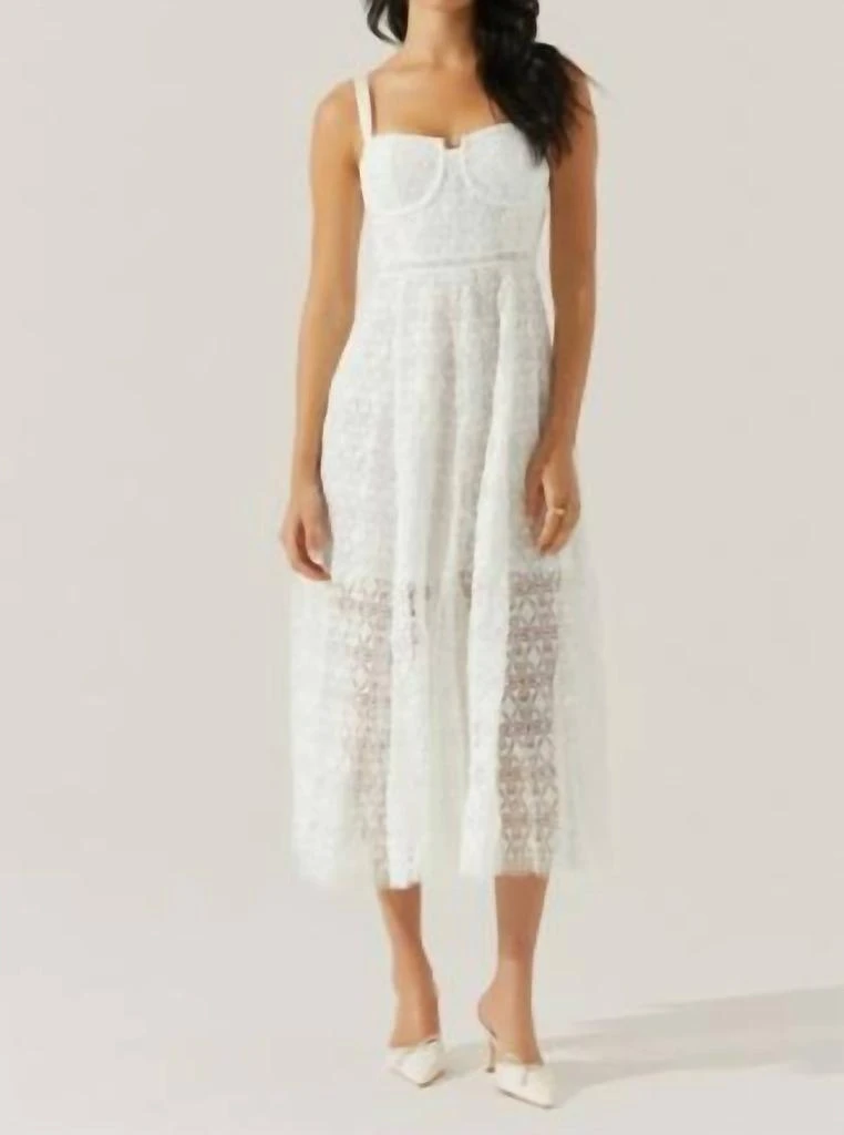 商品ASTR|Tenna Lace Bustier Midi Dress In White,价格¥1151,第1张图片