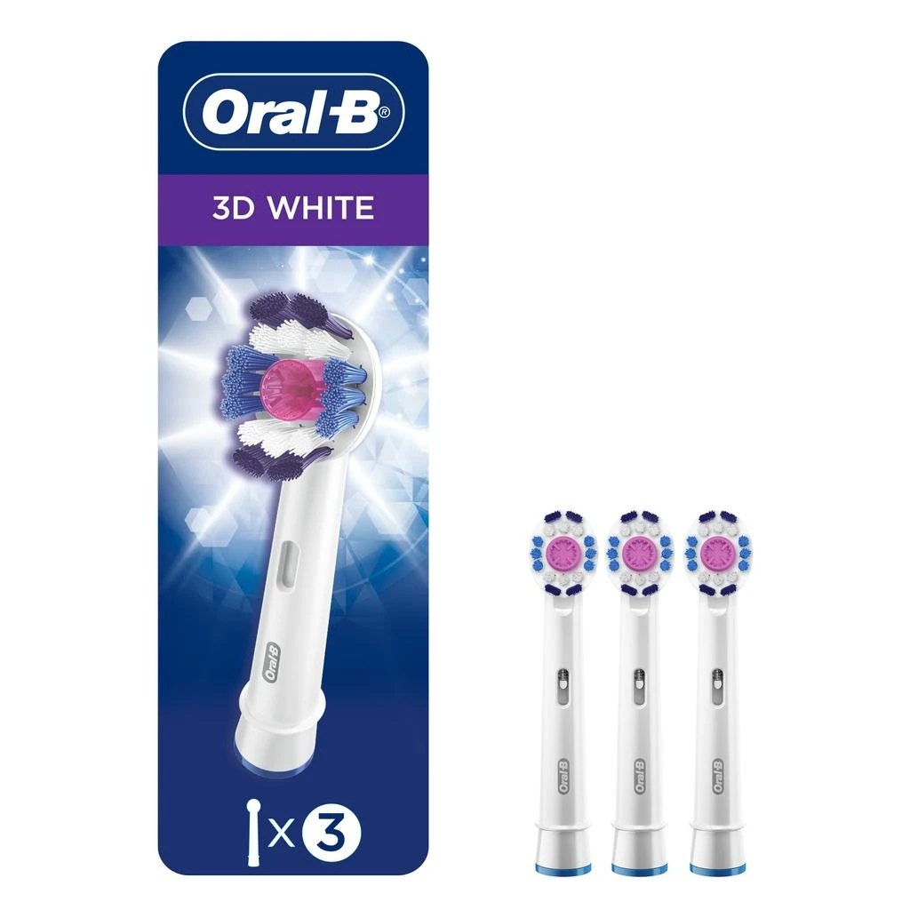 商品Oral-B|Oral-B 3D White Electric Toothbrush Replacement Brush Heads Refill, 3 Count,价格¥215,第1张图片