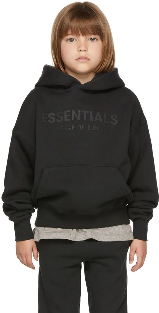 商品Essentials|Kids Black Fleece Pullover Hoodie,价格¥622,第2张图片详细描述