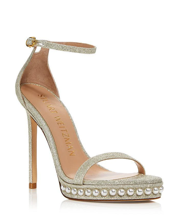 商品Stuart Weitzman|Women's Nudist Disco Embellished Ankle Strap Sandals,价格¥2058,第1张图片