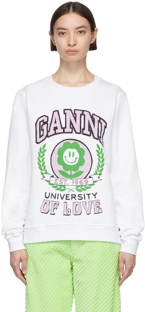 商品Ganni|White Organic Cotton Sweatshirt,价格¥1088,第1张图片
