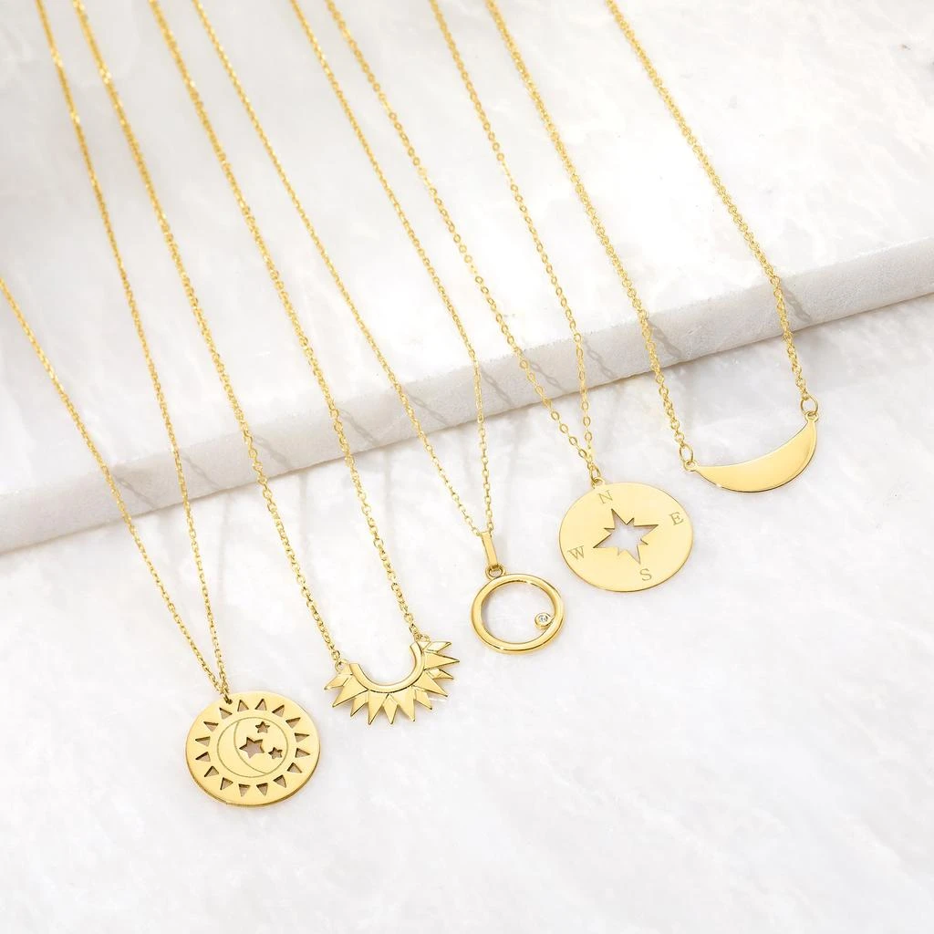 商品Ross-Simons|Ross-Simons Italian 14kt Yellow Gold Sun and Moon Openwork Disc Necklace,价格¥1494,第3张图片详细描述