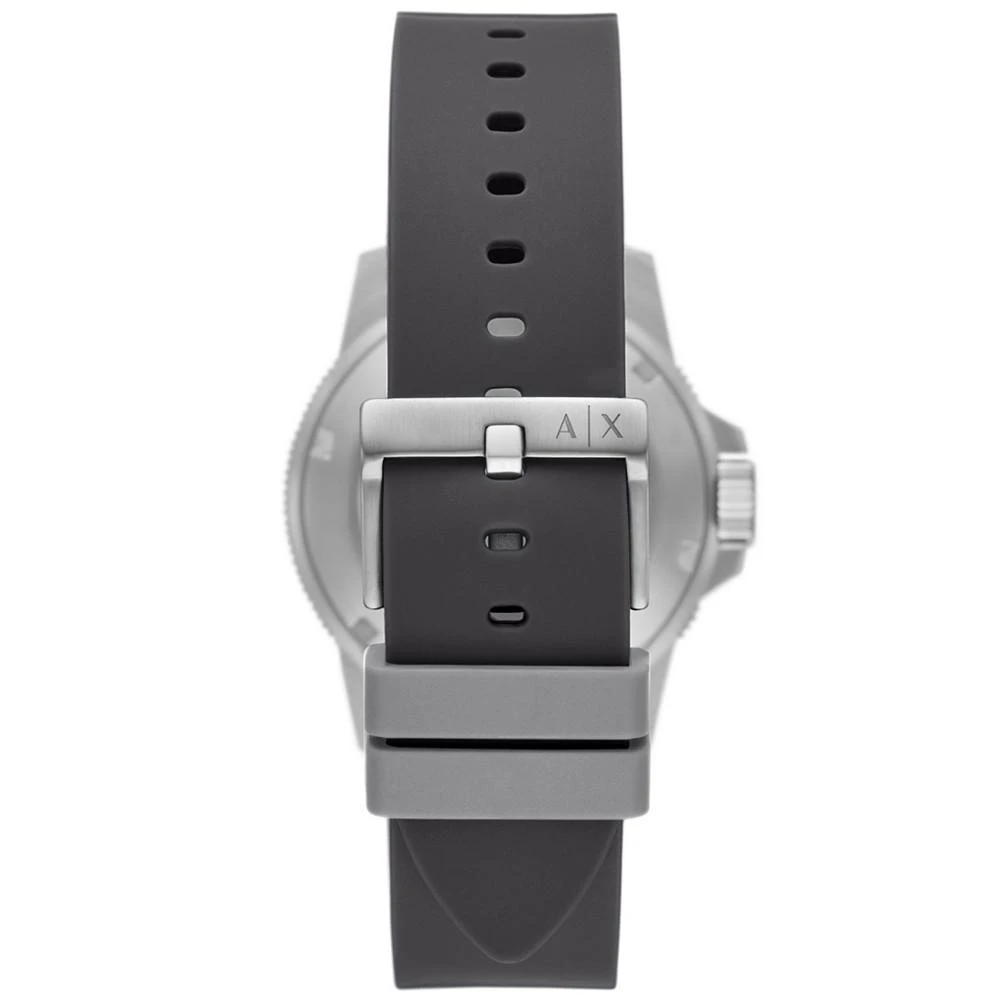 商品Armani Exchange|Men's Three-Hand Gray Silicone Strap Watch, 42mm,价格¥1123,第3张图片详细描述