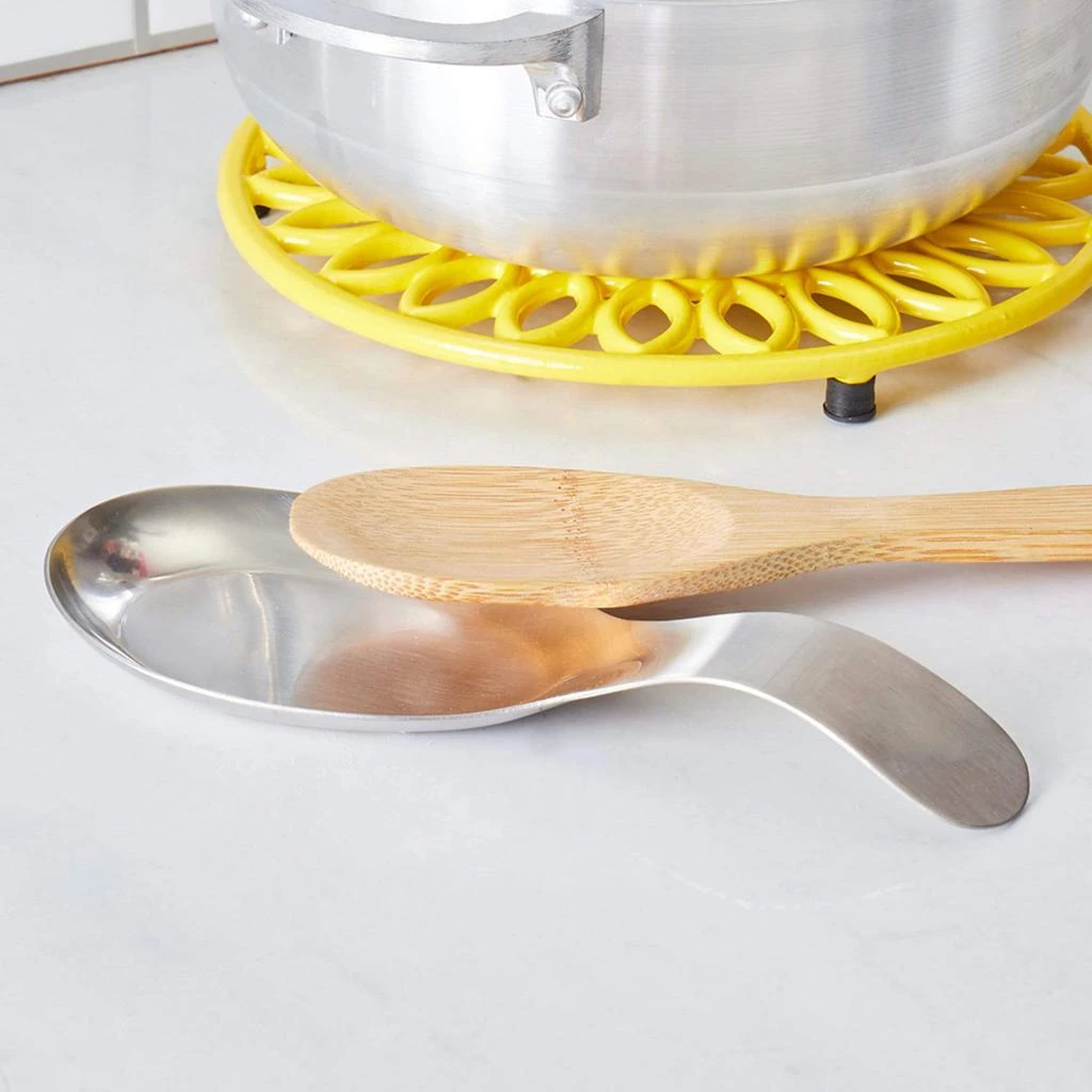 商品Home Basics|Home Basics No-Drip Curved Counter top and Stove top Stainless Steel Spoon Rest , Silver,价格¥103,第3张图片详细描述