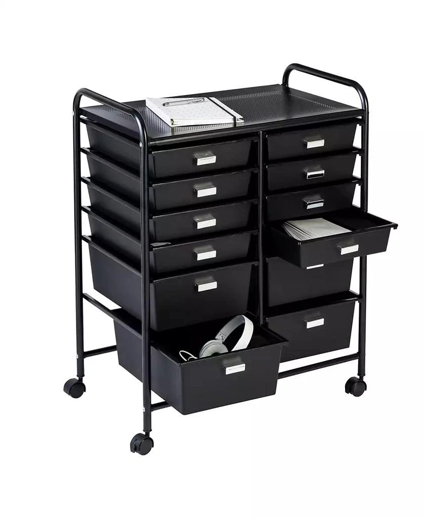 商品Honey Can Do|10-Drawer Rolling Cart, Black,价格¥987,第3张图片详细描述