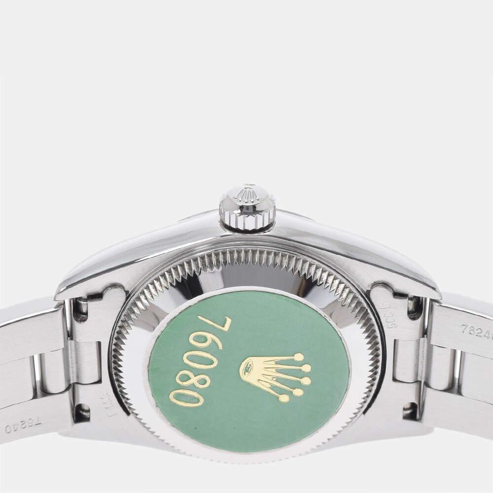商品[二手商品] Rolex|Rolex Black Stainless Steel Oyster Perpetual 76080 Automatic Women's Wristwatch 24 mm,价格¥23275,第6张图片详细描述