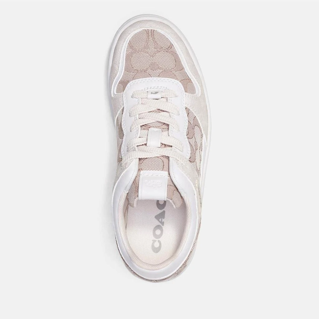 商品Coach|Coach C201 Basket Logo-Jacquard and Leather Trainers,价格¥1201,第4张图片详细描述