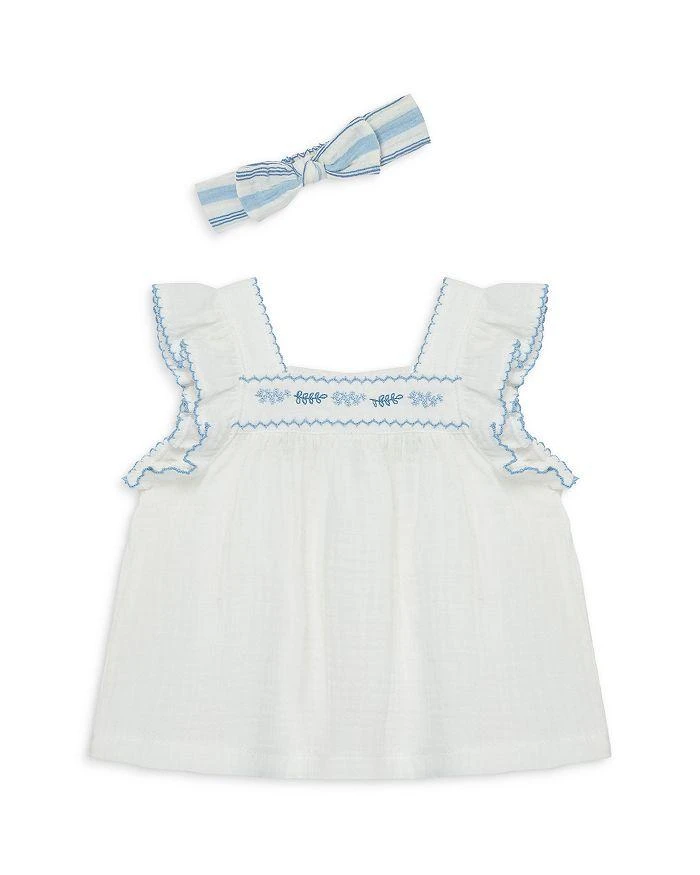 商品Little Me|Girls' Sprigs Cotton 2 Pc Sunsuit Set with Headband - Baby,价格¥168,第3张图片详细描述