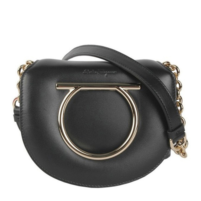 Salvatore Ferragamo 菲拉格慕 女士黑色徽标单肩包 21-H001-691241商品第2张图片规格展示