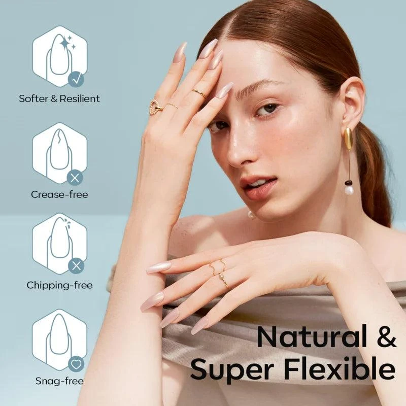 Short Almond - Frosted Nail Tips 商品
