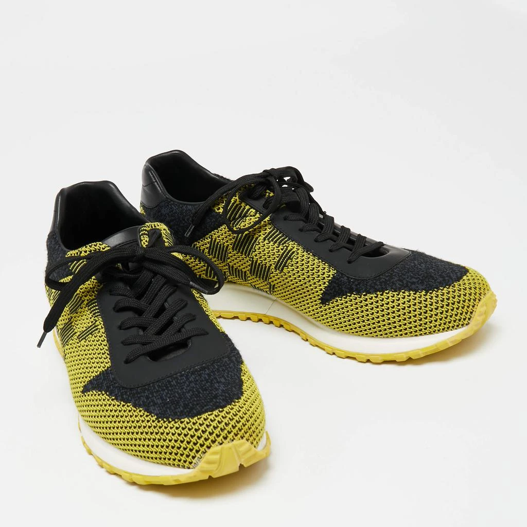 商品[二手商品] Louis Vuitton|Louis Vuitton Yellow/Black Cotton Knit And Leather Run Away Sneakers  Size 41.5,价格¥4826,第4张图片详细描述